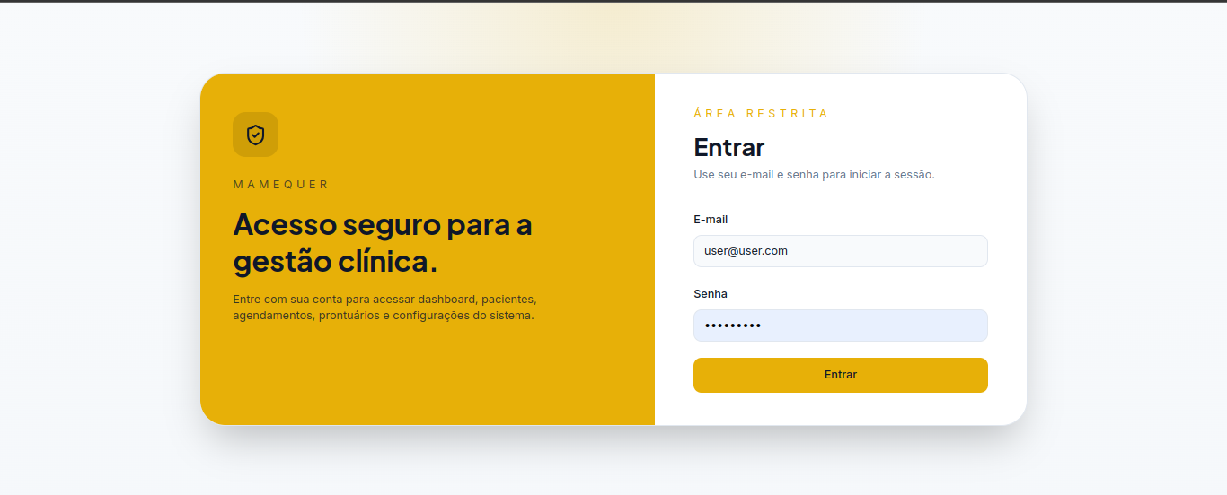 Tela do projeto Sistema MameQuer